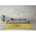 thumbnail image 3 of Ahgly Company Machine Washable Indoor Rectangle Medallion Yellow Traditional Area Rugs, 6' x 9', 3 of 4