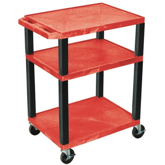 34 Inch Tuffy Cart with Red Shelves - WT34RE-B