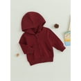 thumbnail image 3 of Wassery Toddler Boys Girls Zip Up Jacket Long Sleeve Solid Color Hooded Coat 12M 18M 2T 3T 4T 5T Kids Fall Winter Warm Outerwear, 3 of 8