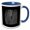Blue/White, variant on 3drose, Artistic Halloween Spider Cobweb Doodle in White, 15oz Mug
