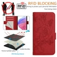 thumbnail image 6 of Designed for Google Pixel 9 Pro XL Case Wallet, Women Flip Folio Cover with Embossed PU Leather Stand Credit Card Holders Slots Wrist Strap + Shoulder Strap Phone Case, RFID Blocking, Red, 6 of 9