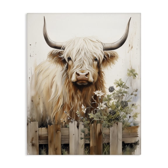 Stupell Industries Rustic Lodge Cattle & Garden Fence Canvas Art, 16 x 20, by Arlington Prints