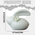 thumbnail image 3 of Set of Mini Ceramic Rabbit Figurines, Easter Bunny Figurine Decorations, Spring Rabbit Ornament with Flowers, Porcelain Easter Bunny Decorations for Home, Tabletop Ornament, Tea Ceremony Pet, 3 of 4