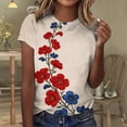 thumbnail image 2 of MEICHEN Womens Summer Tops Trendy Ruched Cap Short Sleeve Tshirts Shirts Crew Neck T Shirts Fashion Clothing, 2 of 4