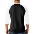 thumbnail image 4 of Lumtrix Men's Henley Cotton Shirt Casual 3/4 Sleeve Lightweight Button Baseball T Shirts Raglan Classic Color Block Top Black S, 4 of 7