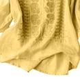 thumbnail image 5 of Babysbule Women's Cotton Embroidered Notch V-Neck Elbow Length Sleeve Casual Boho Top for Daily and Weekend Wear, 5 of 5