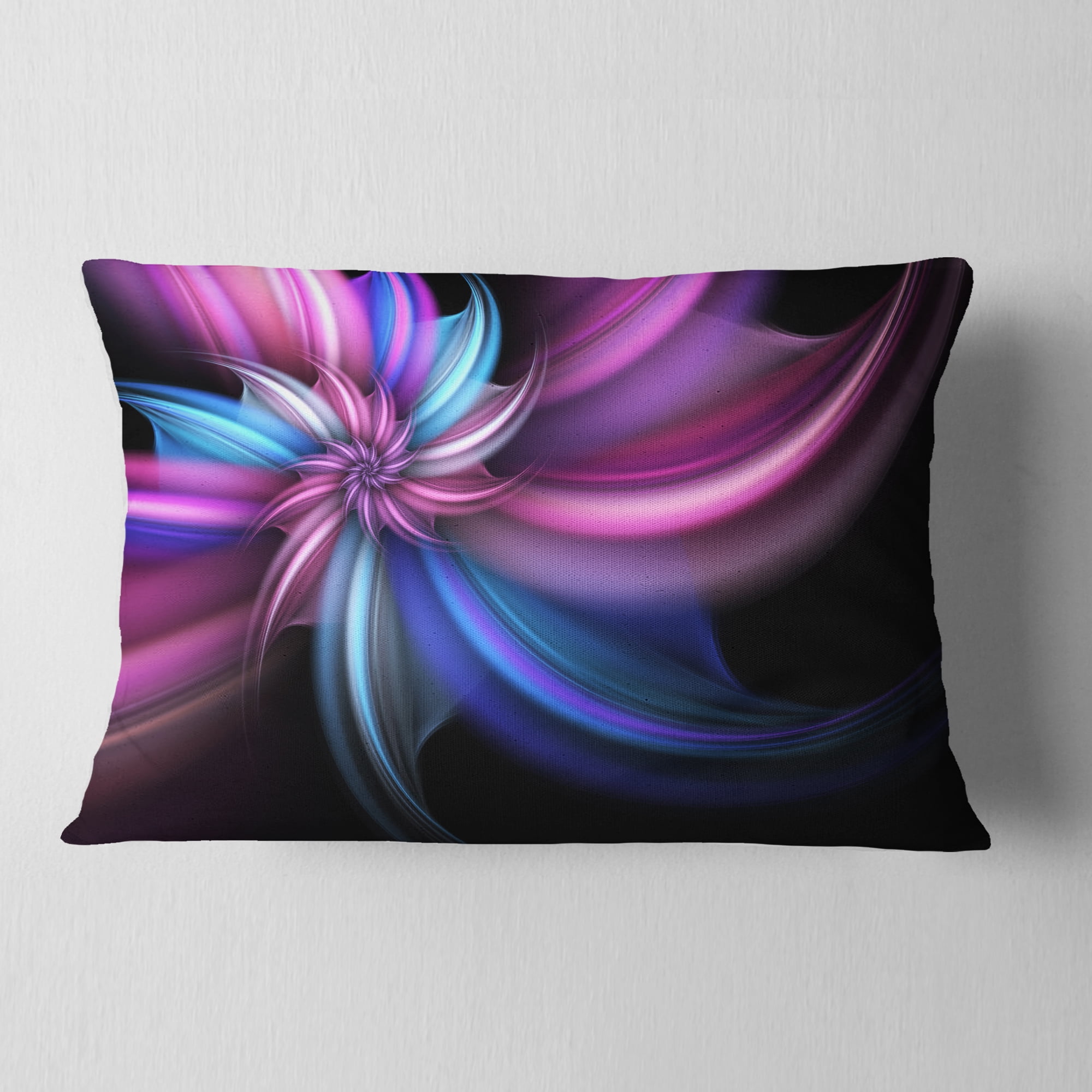 Designart 12" x 20" Blue Polyester Throw Pillow