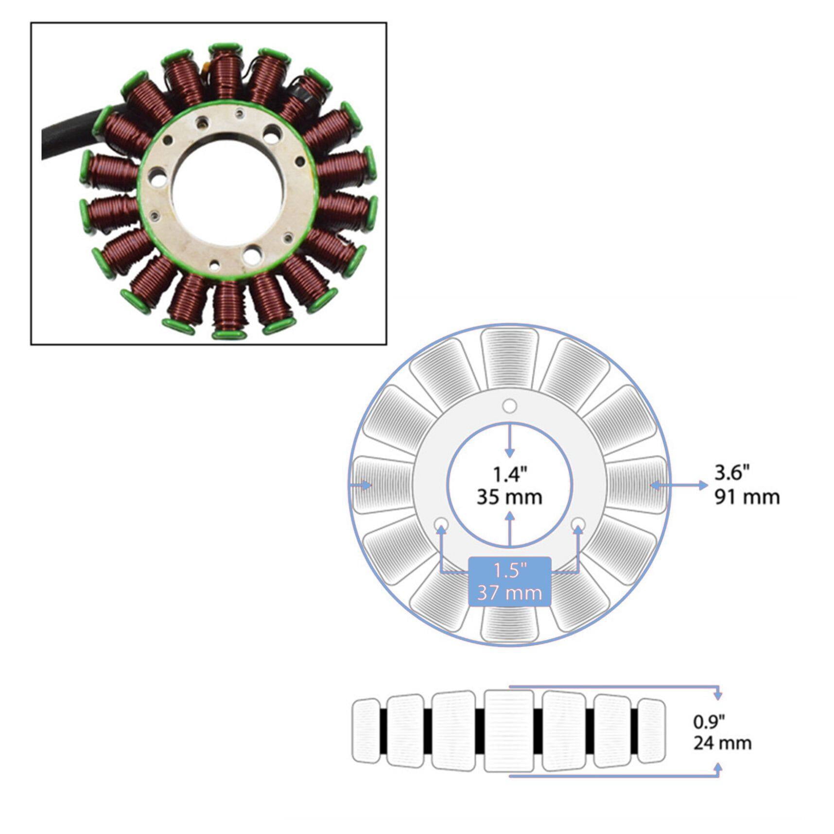 Magneto Generator Stator Replacement For Yamaha YFM660 Raptor, YFM250 Big Bear, Bruin, Bear Tracker ATV (2001-2009 Models)