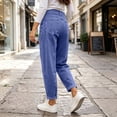 thumbnail image 5 of Womens Stretchy Mid Rise Barrel Pants Vintage Baggy Pants with Pockets for Trendy Y2k Daily Casual Outfits, 5 of 7