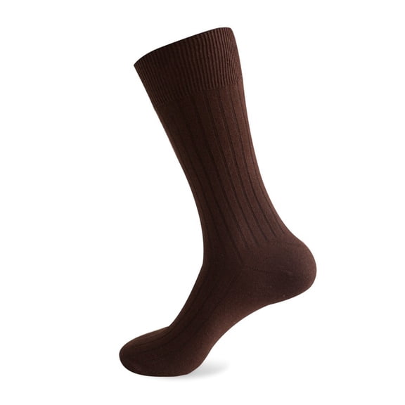 Men's Plus Size Knee High Socks for Autumn and Winter, Extra Large Long Stockings for Big and Tall Men, Warm Thermal Hosiery, Coffee, Size 39