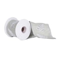thumbnail image 1 of Vickerman Q167302 Silver Sequin Fern Sage Dupion Wired Ribbon, 4 in. x 5 yard, 1 of 1