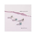 thumbnail image 5 of Brilliant Prong Simulated Aquamarine Girls Earrings Screw Back - 14k White Gold, 5 of 7