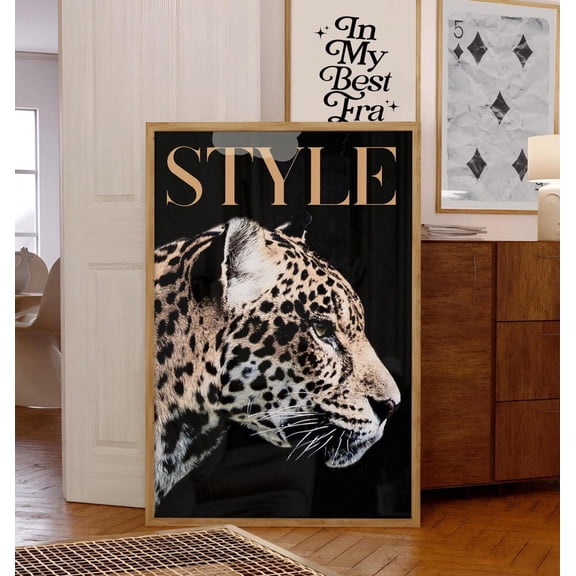 Leopard Wall Art Trendy Fashion Stylish Print Office Decor Aesthetic Girly Apartment Poster Fashion Magazine Jungle Retro Dorm & Apartment Home Decor #768, Unframed Poster Size 8x12