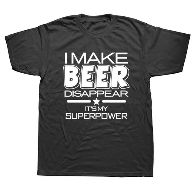 Camisetas de algodón con estampado divertido de cerveza ropa de calle de manga corta con cuello redondo Harajuku Unisex Ruso