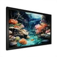 thumbnail image 2 of Designart "Realistic Garden of Underwater Coral II" Animals Framed Wall Art Decor - Modern Pink Coral Entryway Framed Wall Art Print, 2 of 6