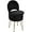 Black, variant on VibrantEcho Vanity Stool Chair with Storage and Folding Back, 15.7" x 15.7" x 19.5" Faux Fur Soft Ottoman for Adults, 4 Metal Legs with Anti-Slip Feet, Furry Padded Seat for Makeup, Bedroom, White