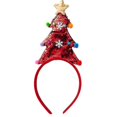 thumbnail image 1 of Sequin Santa Hat Headband With Gold Tone Glittery Crown, Christmas Themed Hair Accessories, 1 of 5