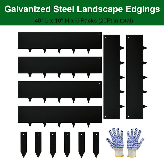 10inch Galvanized Steel Edging for Landscape Metal Garden Edge for Outdoor Patio