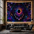 thumbnail image 5 of Eclipse Mandala With Moons and Flourishes, Mystical Celestial Style for Astrology Fans, Cosmic Wall Art, Housewarming Gift, Tapestry Wall Hanging for Bedroom and Meditation Room, 5 of 6