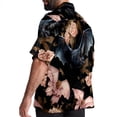 thumbnail image 3 of Bats Men's Short Sleeve Casual Printed Button Down Beach Shirt - Summer Hawaiian Top, 3 of 6