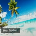 thumbnail image 5 of LALILO Waterproof French White Shower Curtain, Tropical Beach Scenery, Palm Trees, 72x72 in, 12 Hooks, 5 of 6
