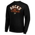 thumbnail image 2 of Men's Starter Black Anaheim Ducks Stick And Puck Logo Fleece Pullover Sweatshirt, 2 of 3