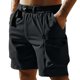 thumbnail image 1 of Pantalones cortos deportivos de secado rápido para hombre - Color liso transpirable - Poliéster, cintura elástica, tallas M-XXXXL, 1 of 5