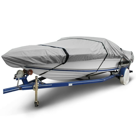Budge American Flagship Ripstop Boat Cover Fits V-Hull Fishing Boats Gray 22 -25 Long (Beam Width Up to 106 )
