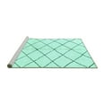 thumbnail image 2 of Ahgly Company Machine Washable Indoor Square Solid Turquoise Blue Modern Area Rugs, 4' Square, 2 of 4