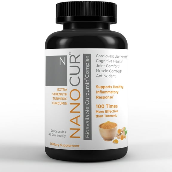 Nanocur Turmeric Curcumin - 90 count - 100x More Active Than Turmeric, 170% More Active Than Curcumin + Black Pepper Extract. Joint Support, Relief, and Energy You’ll Feel. Organic Curcumin