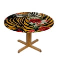 thumbnail image 3 of WYYP Tiger, Flowers Round Tablecloth for Picnic Dining Kitchen Farmhouse 100% Polyester Fiber Waterproof White, 3 of 8