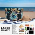 thumbnail image 5 of Daiia Colorful Stained Glass Deer Beach Travel Bag - Water-Resistant Beach Bag, Lightweight Tote with 7 Pockets for Women and Men - Gym,Pool,Camping,Reusable Grocery Bag, 5 of 7