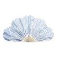 thumbnail image 2 of Airle Folding Fan Waterproof 3-layer Petals Bamboo Handle Handheld Chinese Yangge Dance Fan Performance Prop for Performance, 2 of 8