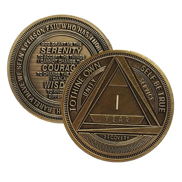 MYRECOVERYSTORE AA Coin with Roman Numeral Alcoholics Anonymous (1-60 Years) Year 28