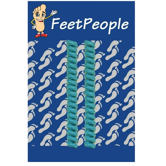 FeetPeople Curly/Twister No-Tie Shoelaces 1 Pair, Aqua