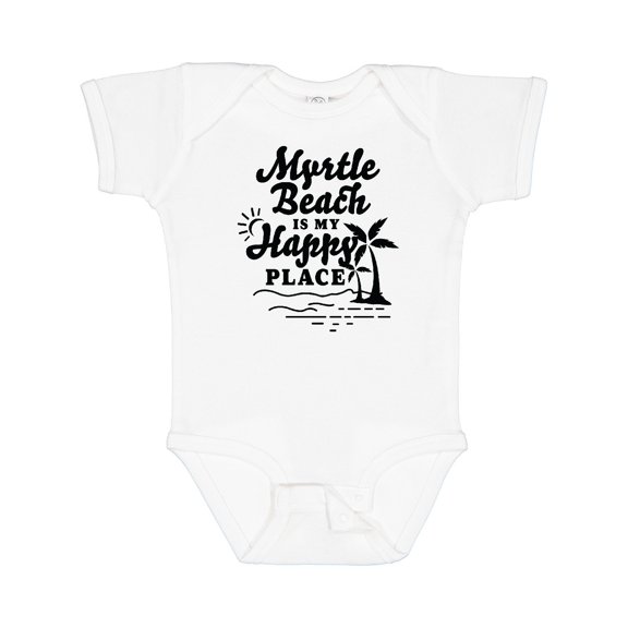 Inktastic Myrtle Beach is My Happy Place with Palm Trees Boys or Girls Baby Bodysuit