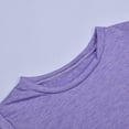 thumbnail image 4 of nsendm Girl Tshirts Girls T Shirts Short Sleeve Summer Basic Tees Top Stripes Round Neck Loose Fit Tunic Shirt Blouse Girls Shirt Purple 6-7 Years, 4 of 4