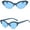 Blue Blue, variant on Vat Eye Vintage Style Half Frame Women's Sunglasses Black Cateye Retro Female Sunglasses Small Glasses