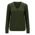 thumbnail image 1 of 2025 Ladies Autumn and Winter Packs of Sweaters for Women Long Sleeve Solid Color Light Sweater for Women V Neck Slim Fit Oversized Sweater for Women Fall Twist Knitted Pullover Sweater, 1 of 9