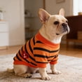 thumbnail image 5 of Spring Summer Dog T-Shirt Cute Striped Puppy Shirt with Sequin Heart Breathable Cat Outfit with Wide Crew Neck Lightweight Pet Apparel for Small Medium Pet Apparel for Daily Wear Photoshoot(F,M), 5 of 6