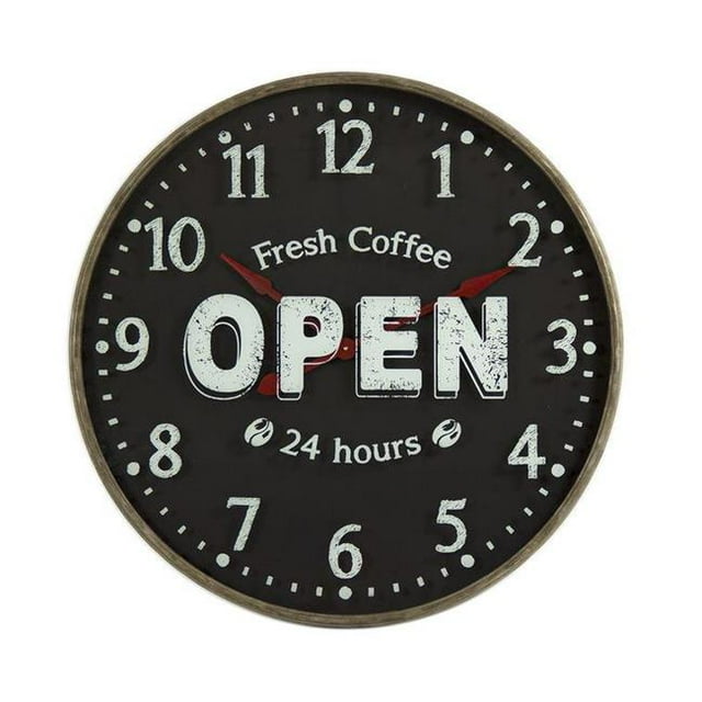 Zentique PC075 35.5 x 35.5 x 3.25 in. Iron Wall Clock, Black & White