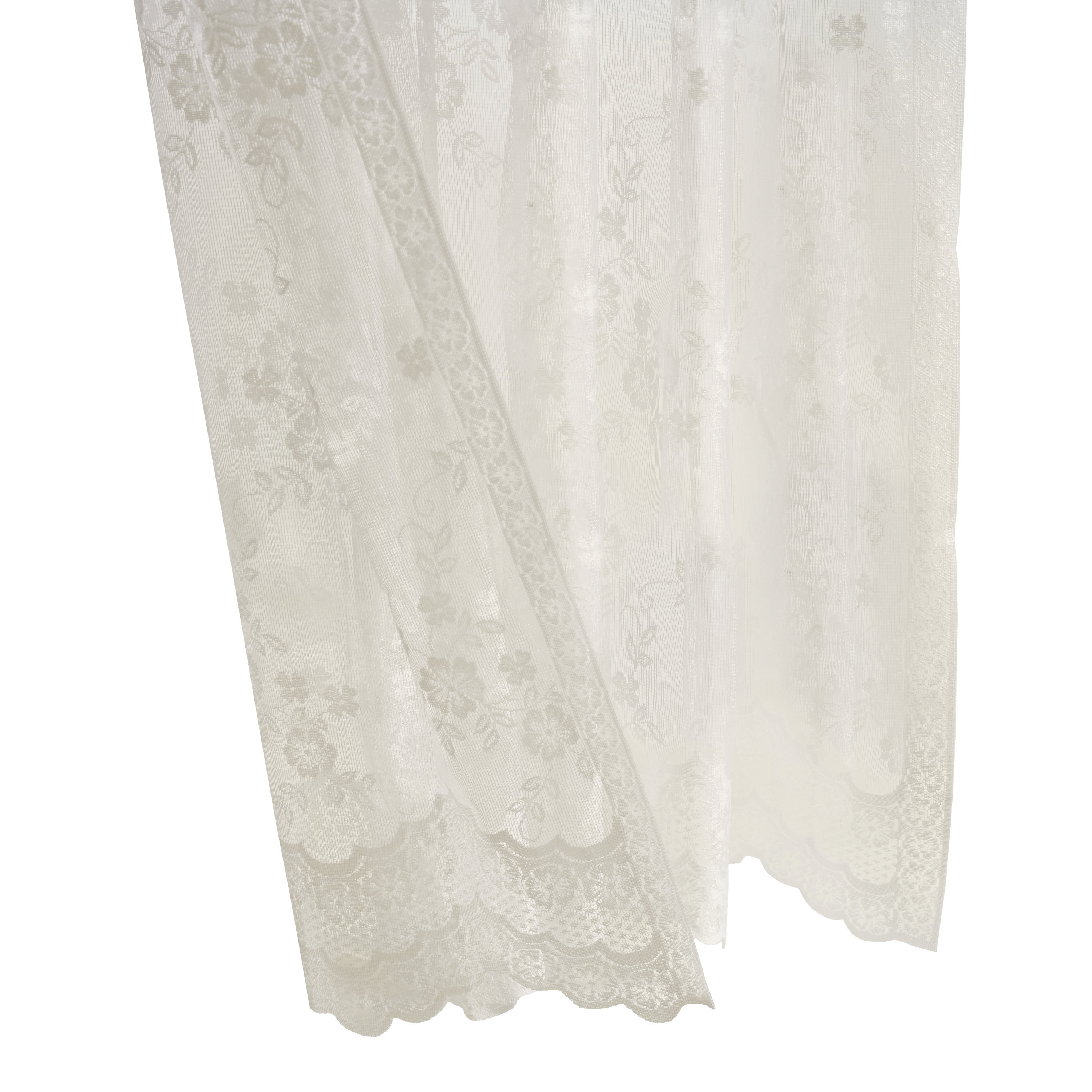 Melody Jacquard Lace Window Curtain Panel 56" x 84" in Eggshell