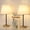 White, variant on Modern Sliver Bedside Table Lamps with Linen Shade Set of 2
