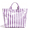 Purple White Stripe, variant on PVC Tote Bag for Women,Plastic Tote Bags for Shopping,Travel,Work,Classic Woman Handbags with Inner Pocket,Eco-Friendly Gift Bag for Ladies,Mom,Sister,Besties(Beige Pink Stripe)
