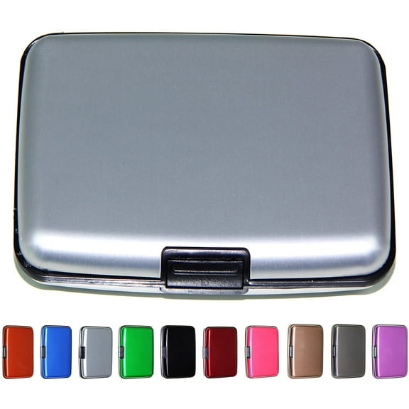 Aluminum RFID Blocking Credit Card Holder for Men & Women, Cool Slim Metal Business Card Case (Silver)
