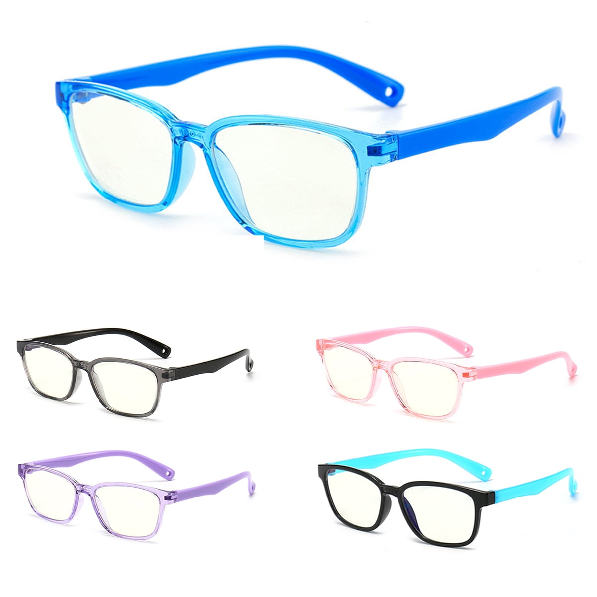 Eo&dora Kids Blue Light Block Glasses Teens Computer Games Eyewear AntiGlare UV Protection Blue