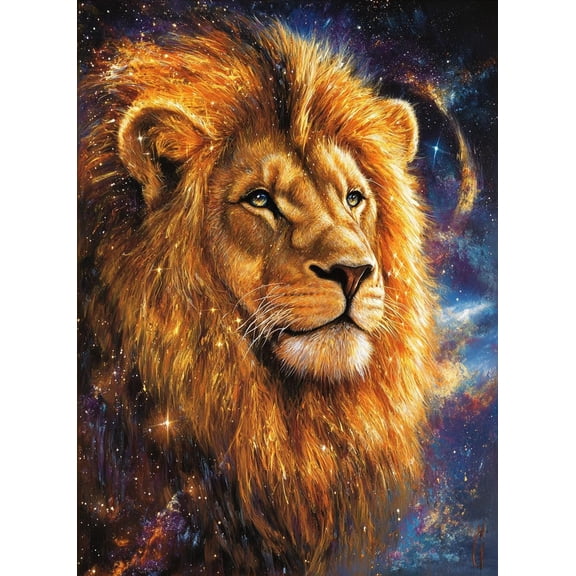 5D Glowing Lion Diamond Art 12x16 Inch Full Drill Diamond Painting Kits for Adults & Beginners - DIY Art Crafts for Relaxation and Home Wall Decor 191A