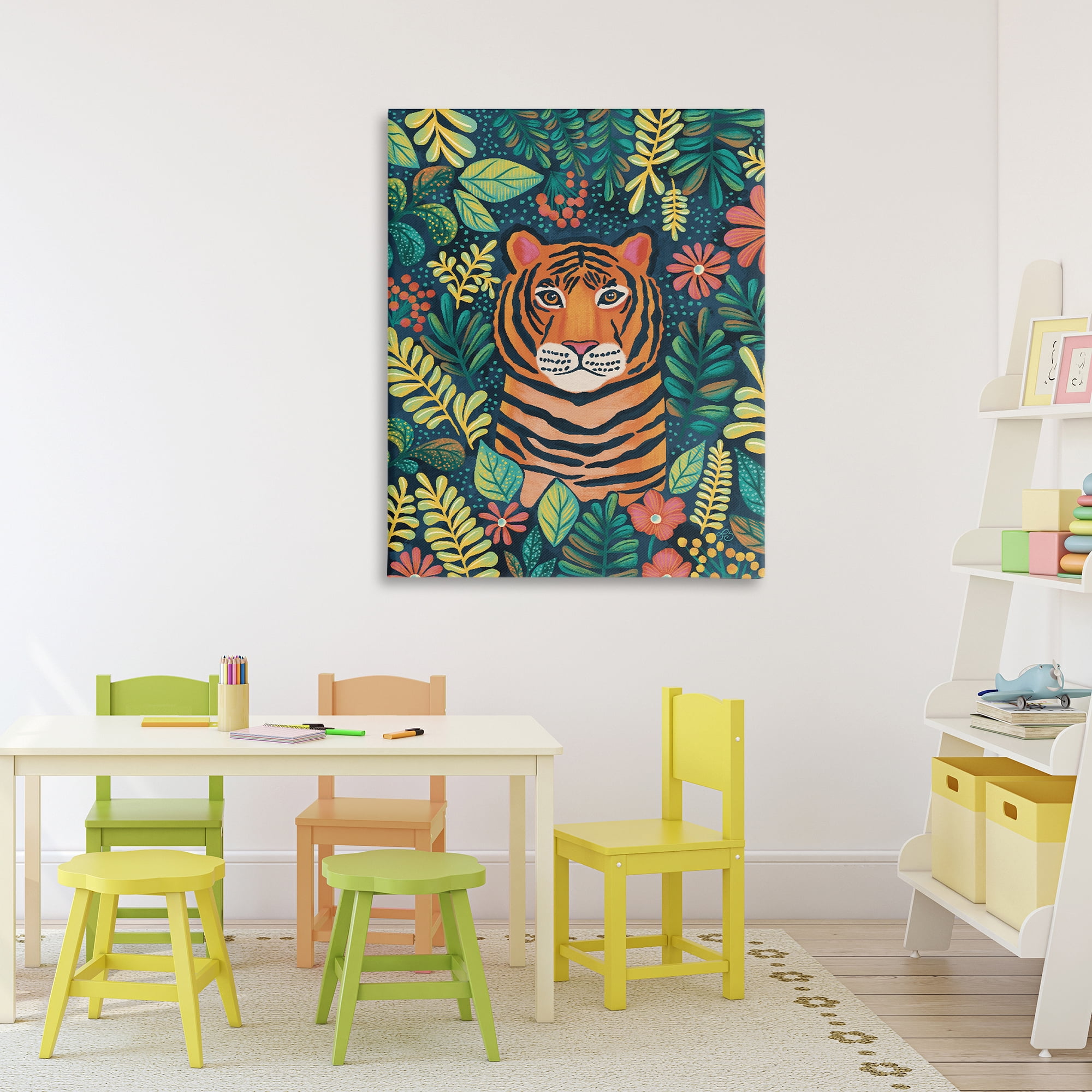 Stupell Industries Exotic Leaf Pattern Tiger Canvas Wall Art, design by Lisa R Dumm