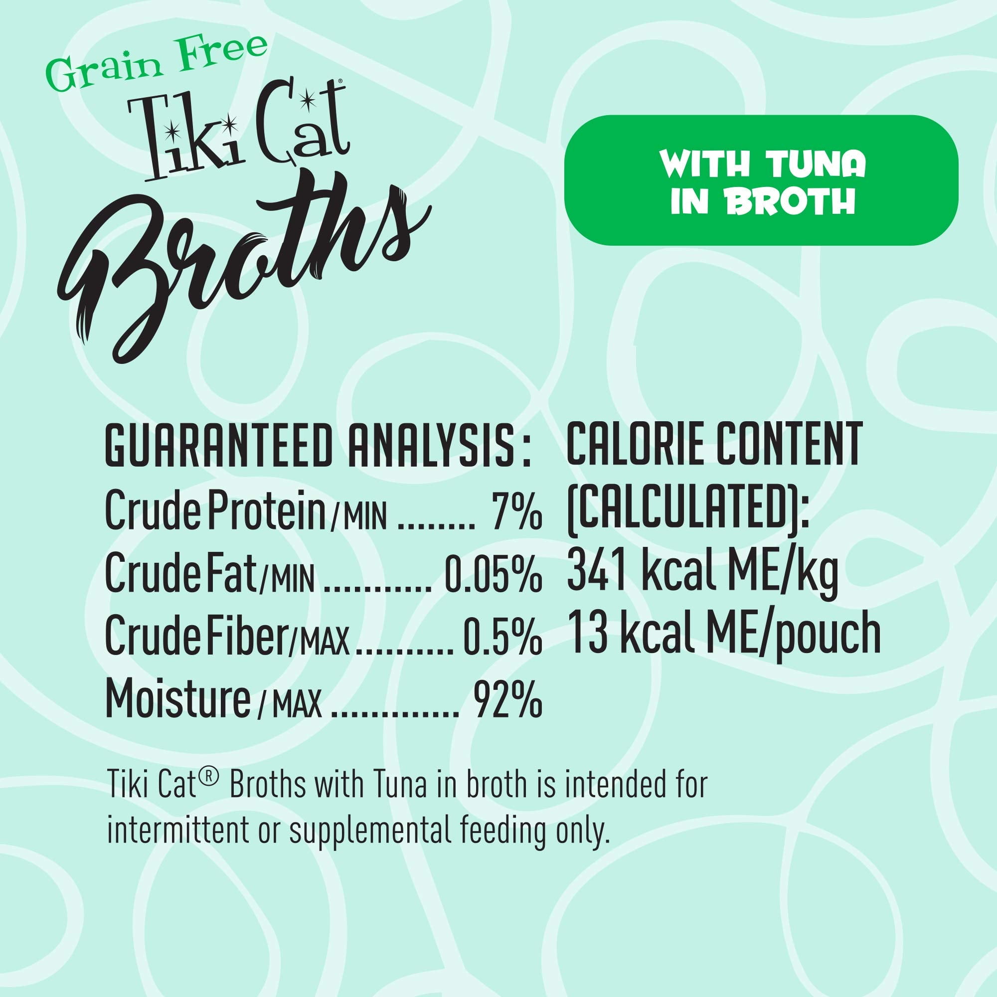 Tiki Cat Savory Broth, Grain Free Lickable Wet Food Treat Flavor Booster with Tuna, 12 Pack