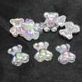 thumbnail image 2 of U8MO 100 Transparent ClearAB Acrylic Flatback Bear 15mm Rhinestone Cabochon, 2 of 6